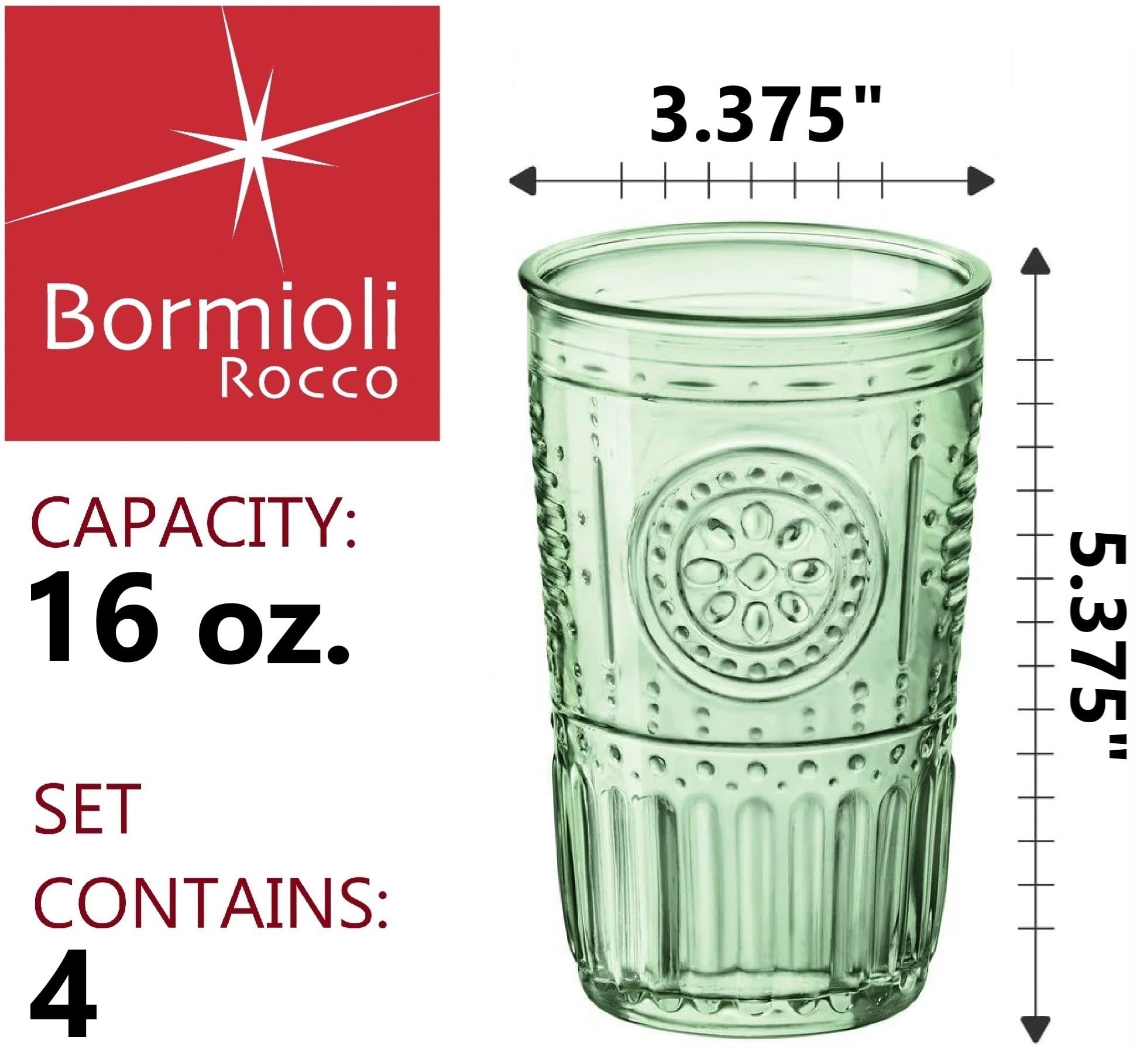 Amazon | Bormioli Rocco ロマンチック クーラーグラス 4個セット 16